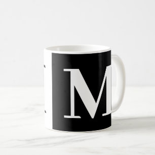 Moderne Monogram-Geschenke Schwarz-weiß Coffee Tas Kaffeetasse
