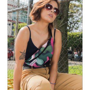 Moderne Monogram Girly Retro Military Pattern Fann Bauchtasche