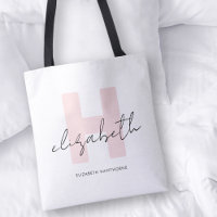 Moderne Monogram Girly Script Blush Pink Initial