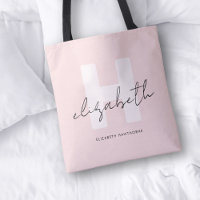 Moderne Monogram Girly Script Blush Pink Initial