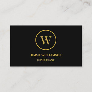 Moderne Monogram Gold Black Business Card Visitenkarte