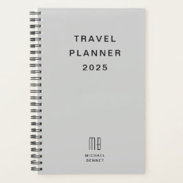 Moderne Monogram Gray Travel Planer