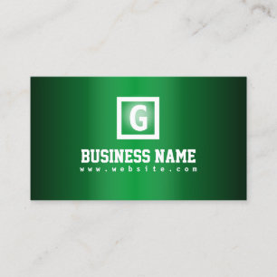 Moderne Monogram Green Metal Business Card Visitenkarte