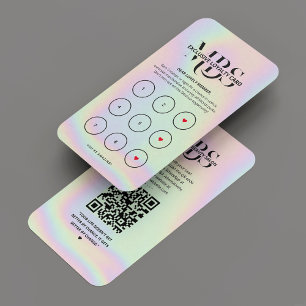 Moderne Monogram Holographic Loyalty Card Visitenkarte