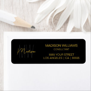 Moderne Monogram Logo Black Gold Consultant-Adress