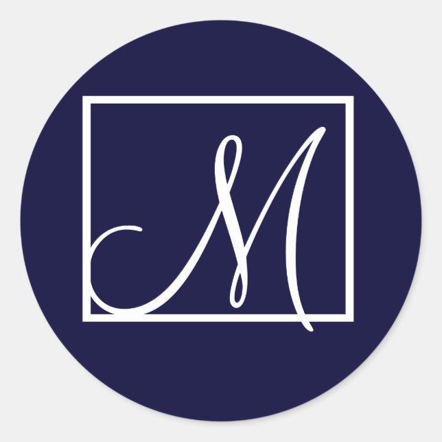 Moderne Monogram M Stickers (Vorderseite)
