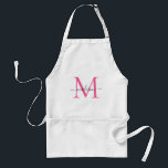 Moderne Monogram Magenta Pink Script Koch Cuisine Schürze<br><div class="desc">Moderne Monogram Hot Magenta Pink White Script Koch Cuisine Adult Schürze</div>