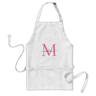 Moderne Monogram Magenta Pink Script Koch Cuisine Schürze