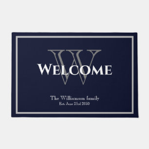Moderne Monogram & Name Script Chic Hochzeit Willk Fußmatte
