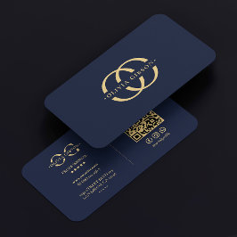 Moderne Monogram O Logo Elegant Dark Navy Blue Visitenkarte