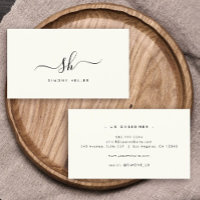 Moderne Monogram Pinselschrift Black Ivory Einfach