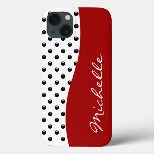 Moderne Monogram Polka Dot iPhone 13 Hülle