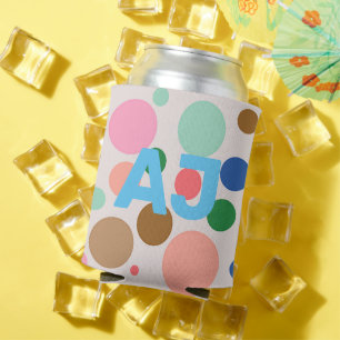 Moderne Monogram Polka Dot Dosenkühler