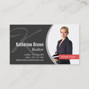Moderne Monogram Realtor Foto Business Card Visitenkarte