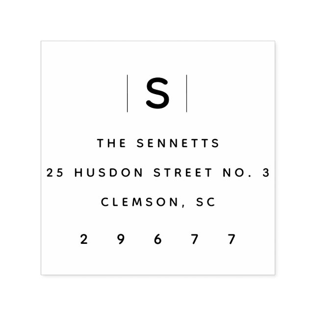 Moderne Monogram-Rücksendeadresse Permastempel (Design)