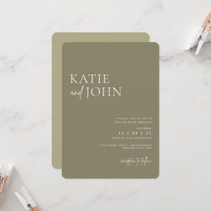 Moderne Monogram Sage Green Wedding Einladung