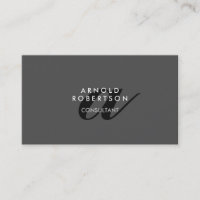Moderne Monogram Schlicht Gray Trendy Business Car