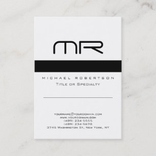 Moderne Monogram Schwarz-weiß Clean Business Card Visitenkarte