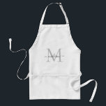 Moderne Monogram Schwarz-weiß Script Koch Cuisine Schürze<br><div class="desc">Moderne Monogram Schwarz-weiß Script Koch Cuisine Adult Schürze</div>