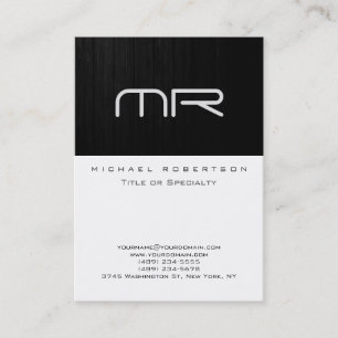Moderne Monogram Schwarz-weiß Trendbusiness Card Visitenkarte