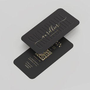 Moderne Monogram Skincare Esthetician Elegant Blac Visitenkarte