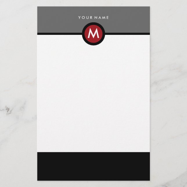 Moderne Monogram Stationery - Business oder Person Briefpapier (Vorderseite)