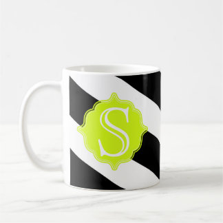 Moderne Monogram Strip Coffee Tasse