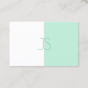 Moderne Monogram Template Trendy Elegant Mint Gree Visitenkarte