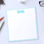 Moderne Monogram Trendy Shadow Initials Stilvoll n Notizblock<br><div class="desc">Modernes,  persönliches Monogramm Notizblock mit 3D-modischem Schatten-Ersttypografie-Design. Das ist die stilvolle,  aquamarine türkisfarbene Version.</div>