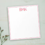 Moderne Monogram Trendy Shadow Initials Stilvoll Notizblock<br><div class="desc">Modernes,  persönliches Monogramm Notizblock mit 3D-modischem Schatten-Ersttypografie-Design. Das ist die stilvolle rosa und rote Version.</div>