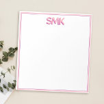 Moderne Monogram Trendy Shadow Initials Stilvoll Notizblock<br><div class="desc">Modernes,  persönliches Monogramm Notizblock mit 3D-modischem Schatten-Ersttypografie-Design.</div>