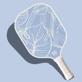 Moderne Monogram Trendy Tropical Periwinkle Pickleball Schläger