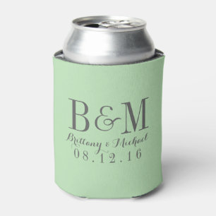Moderne Monogram Wedding Mint Green Dosenkühler