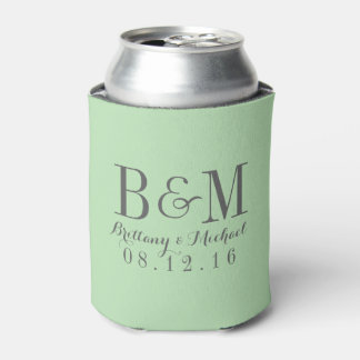 Moderne Monogram Wedding Mint Green Dosenkühler