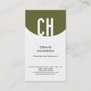 Moderne Monogram White Schlicht Business Card Visitenkarte