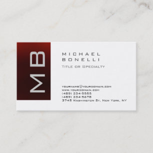 Moderne Monogram White Strip Business Card Visitenkarte