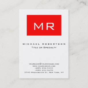 Moderne Monogram White Strip Business Card Visitenkarte