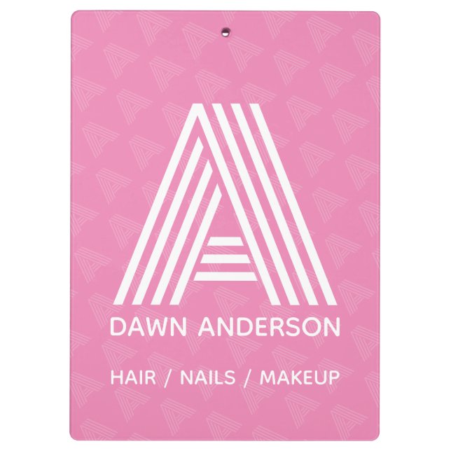 Moderne Monogram-Zwischenablage Klemmbrett (Rückseite)