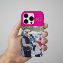 Moderne Monogramm 1 Foto Hot Pink