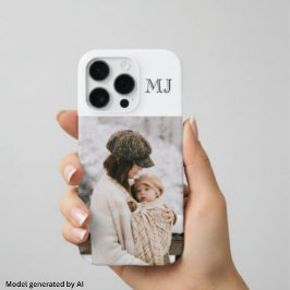 Moderne Monogramm 1 Foto Weiß iPhone 16 Pro Hülle