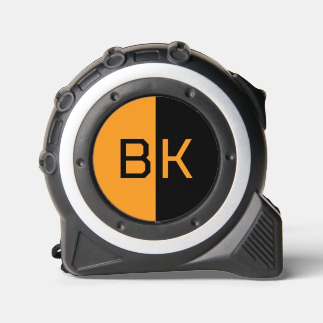 Moderne Monogramm 2 Erstklassiges Tape Meas in ben Maßband (Vorderseite)