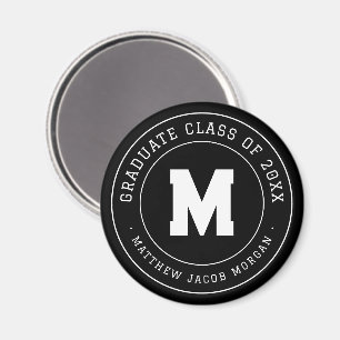 Moderne Monogramm-Abschlussklasse 20XX individuell Magnet