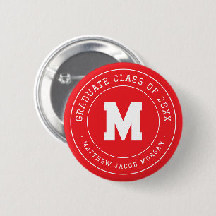 Moderne Monogramm-Abschlussklasse von 20XX Benutze Button