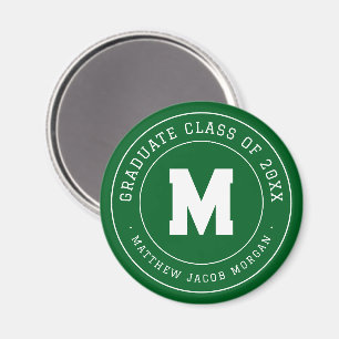 Moderne Monogramm-Abschlussklasse von 20XX Benutze Magnet