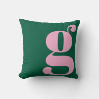 Moderne Monogramm-Anfangsbuchstabe Preppy Pink Grü