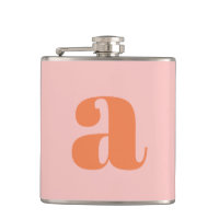 Moderne Monogramm Anfangsbuchstabe Rosa Orange Hoc