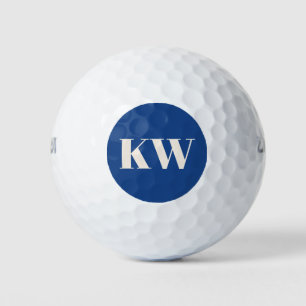 Moderne Monogramm-Anfangsbuchstaben in Kobaltblau  Golfball