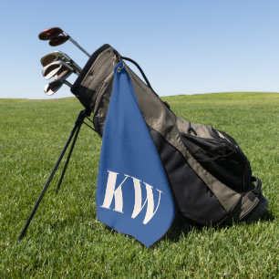 Moderne Monogramm-Anfangsbuchstaben in Kobaltblau  Golfhandtuch