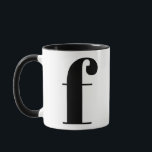 Moderne Monogramm Anfangsbuchstaben Schwarz/Weiß Tasse<br><div class="desc">Niedliches modernes f Monogramm in Schwarzweiß. Wenn Ihr bevorzugter Brief auf dieser Tasse nicht funktioniert,  lesen Sie bitte die Monogramm-Tasse für den gewünschten Brief oder kontaktieren Sie mich.</div>