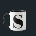 Moderne Monogramm-Anfangsbuchstaben sind schwarz u Tasse<br><div class="desc">Niedliches modernes s Monogramm in Schwarzweiß. Wenn Ihr bevorzugter Brief auf dieser Tasse nicht funktioniert,  lesen Sie bitte die Monogramm-Tasse für den gewünschten Brief oder kontaktieren Sie mich.</div>